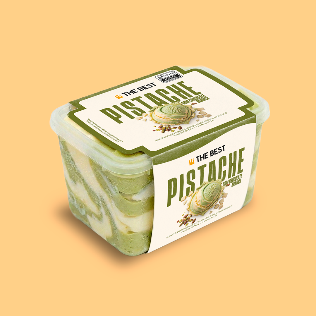 Pote 1,5L – Sorvete Choc. Branco c/ Pistache